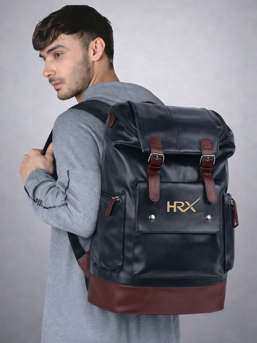 ritak Buy HRX by Hrithik Roshan Unisex Leather Anti Theft Backpack