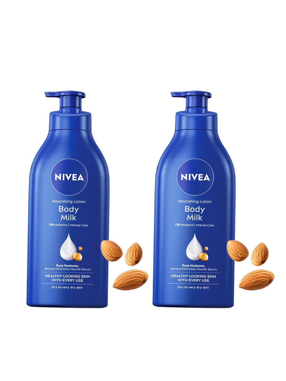 Nivea Nivea Set of 2 Body Milk Body Lotion with Pure Hyaluron & 72H Moisturization - 600 ml each