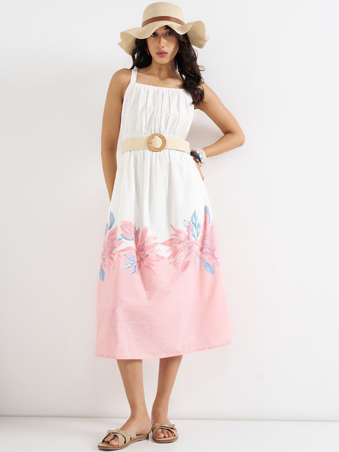 chinese dress ladies RAREISM White Linen A-Line Dress  Myntra International