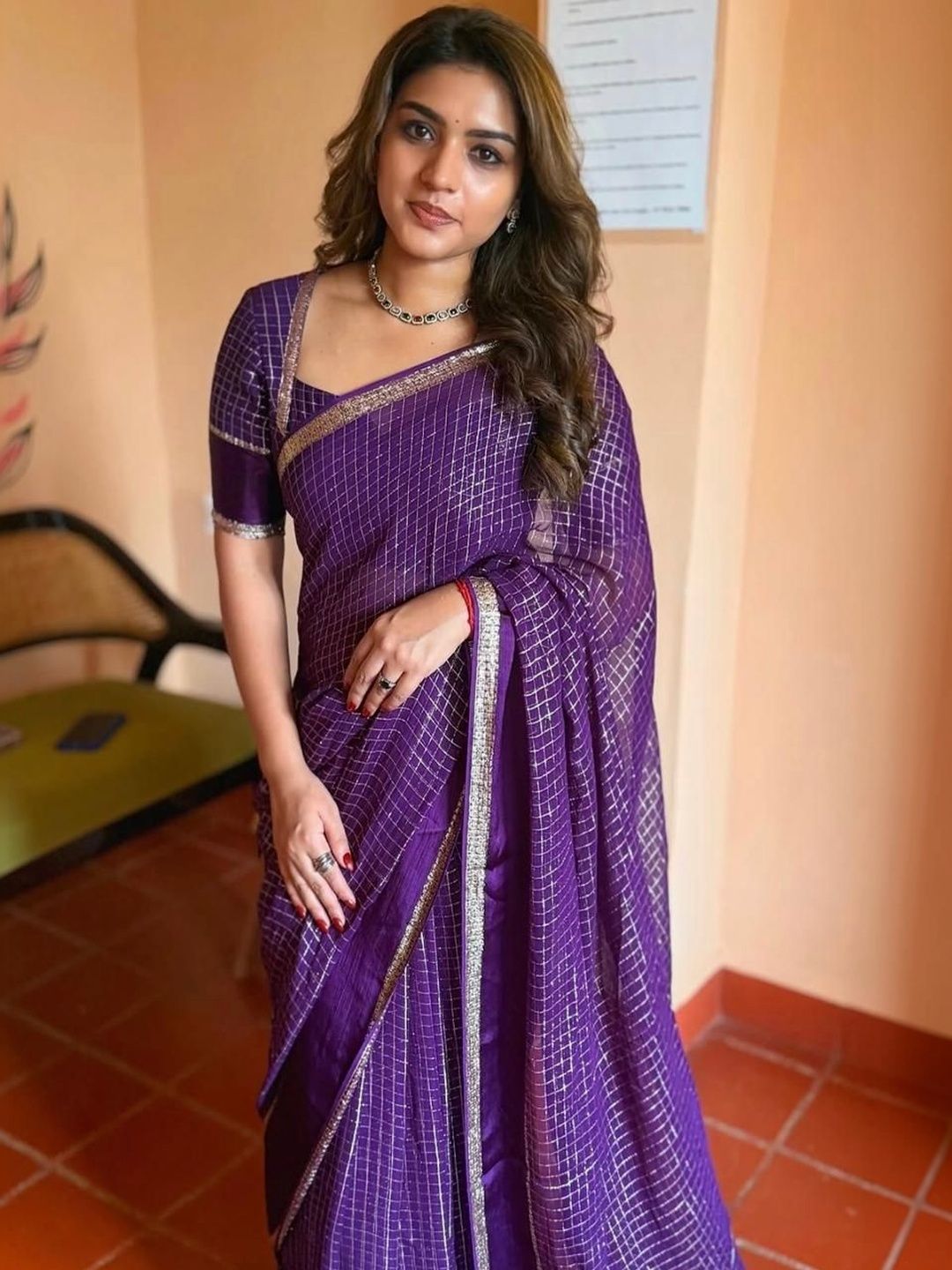 VAMIKA FASHION Striped Woven Design Zari Heavy Work Saree
