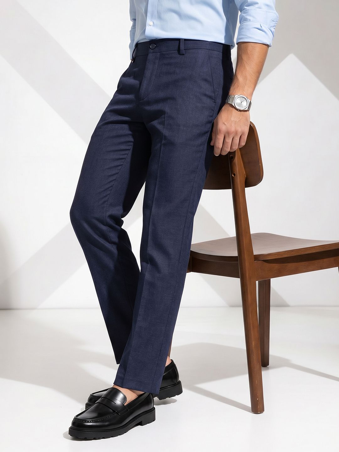 INVICTUS Men Flat-Front Formal Trouser