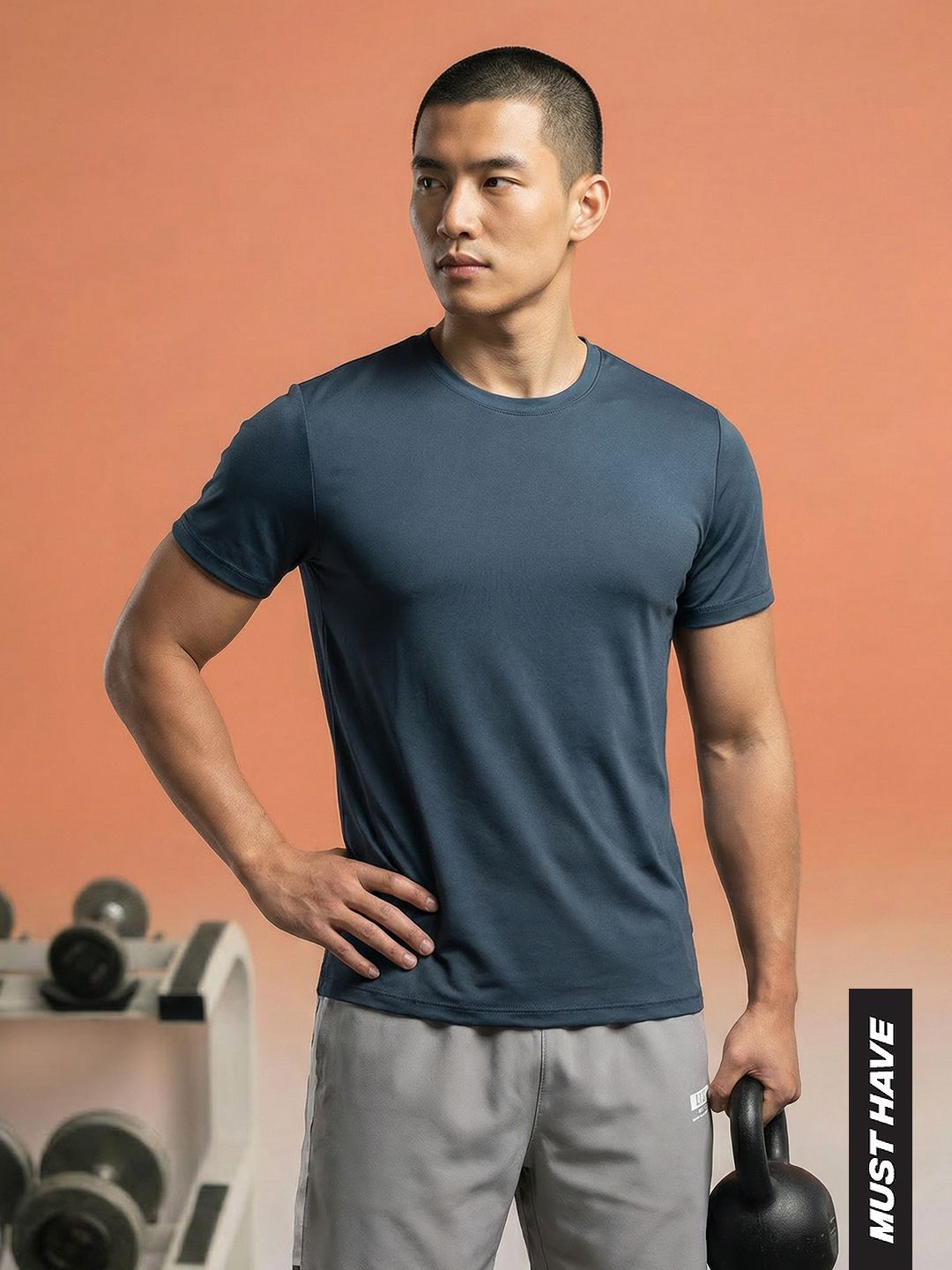 HRX by Hrithik Roshan Slim Fit Rapid Dry Training or Gym T-shirt