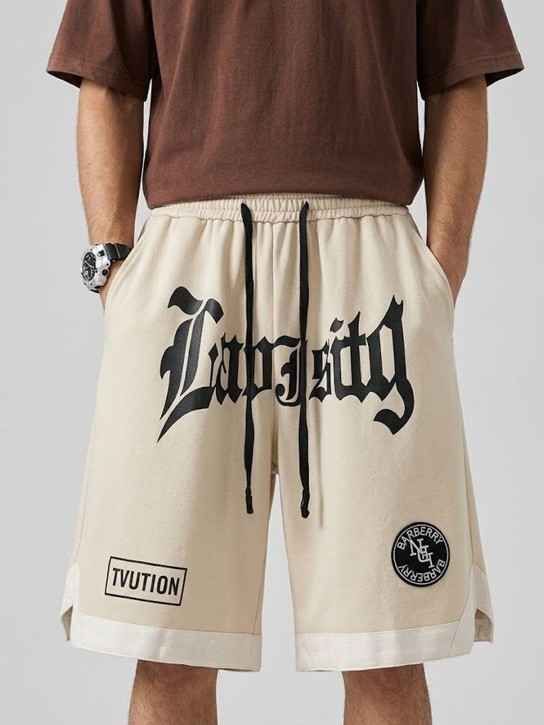 StyleCast x Revolte StyleCast x Revolte Men Mid-Rise Typography Printed Shorts