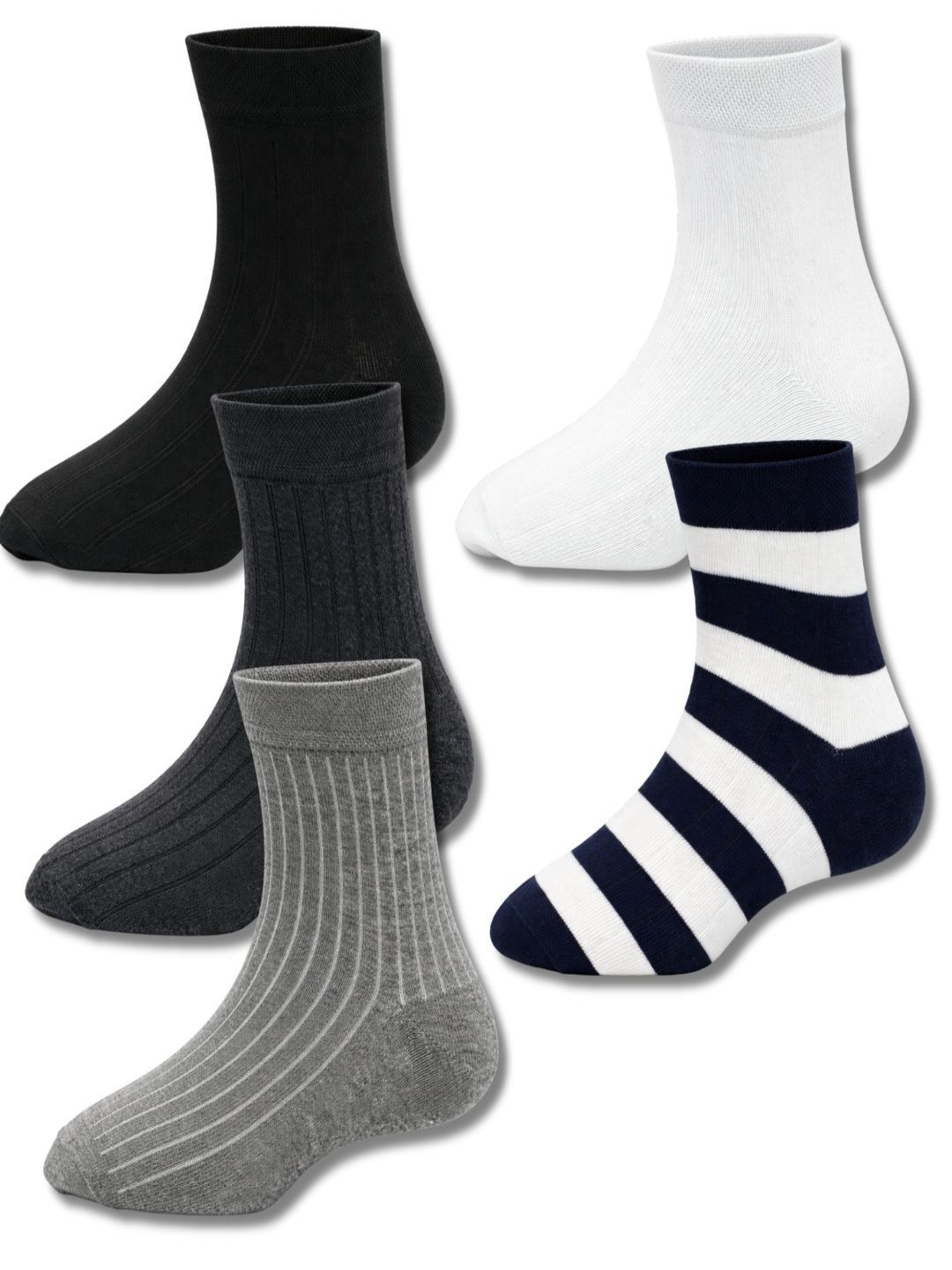 young arrow Men Pack of 5 Cotton Assorted Patterned Ankle Length Socks
