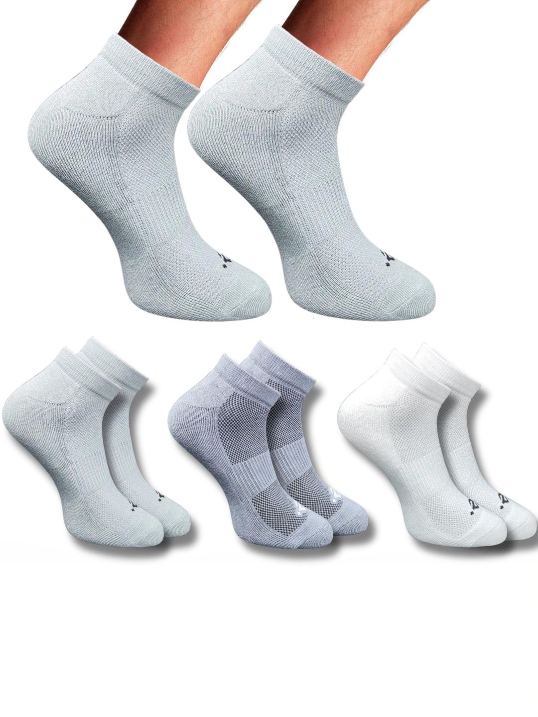 ECO SYNC Men Pack of 6 Colourblocked Ankle Length Socks