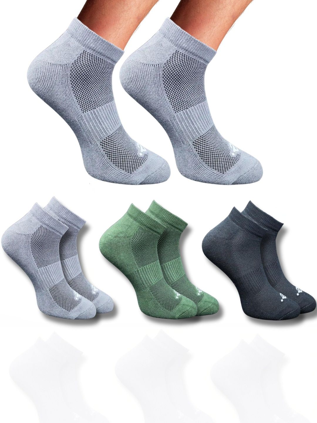 ECO SYNC Men Pack of 6 Patterned Ankle Length Socks