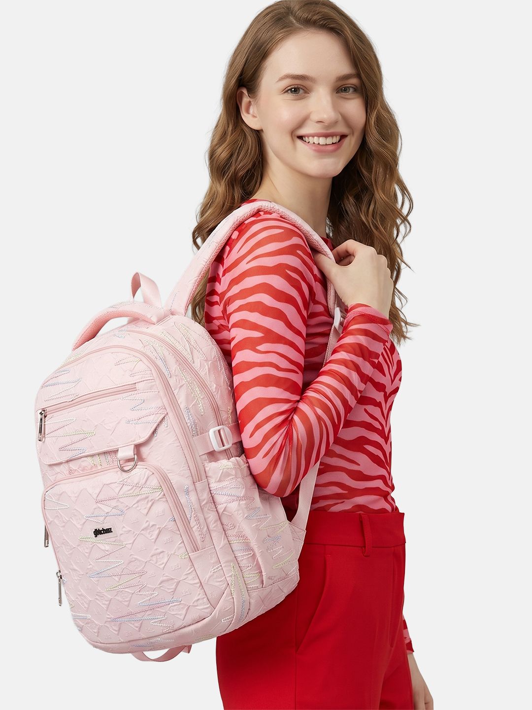 glitchez Women Embroidered Laptop Backpack