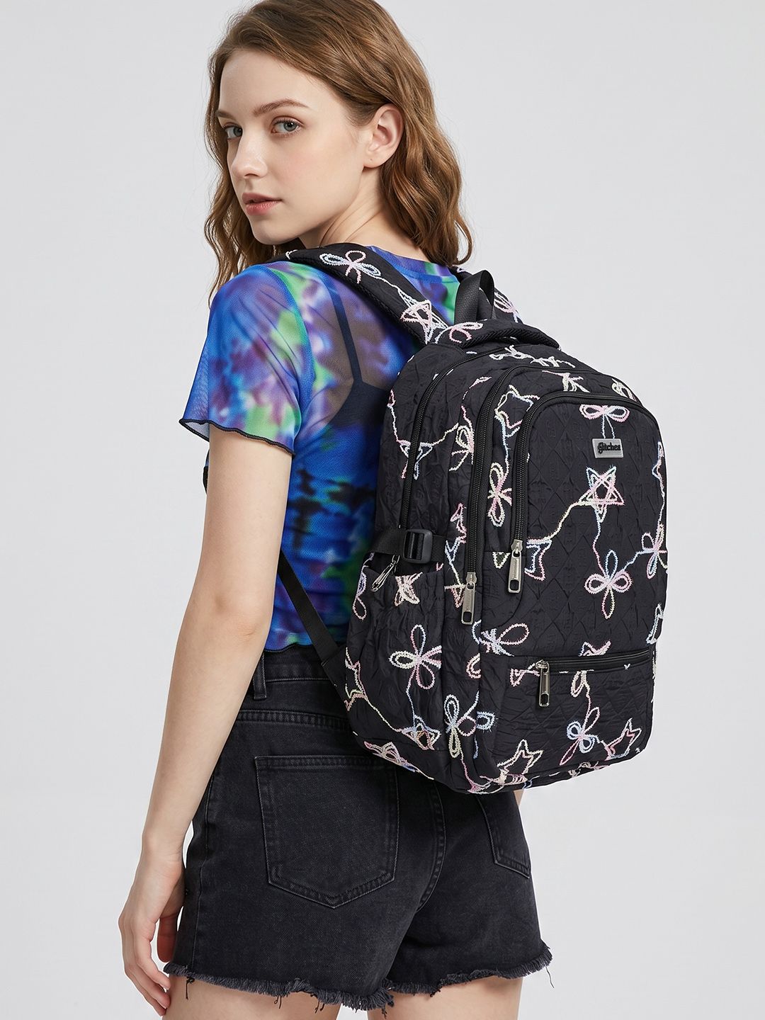 glitchez Women Embroidered Laptop Backpack