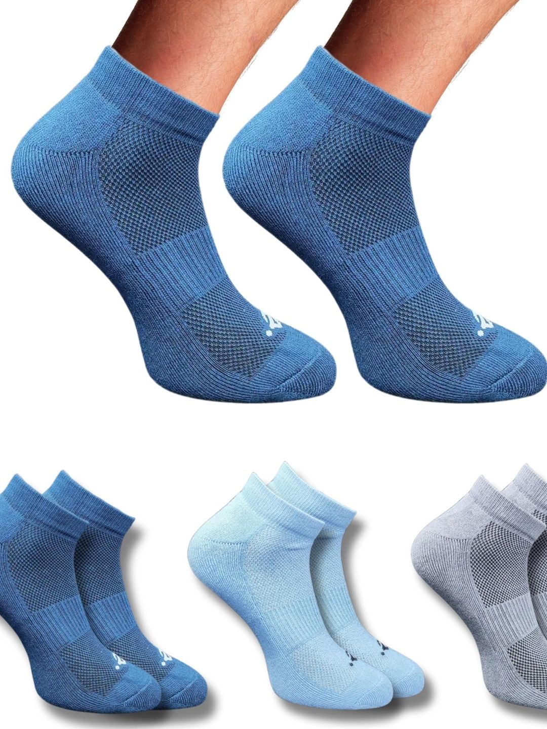 ECO SYNC Men Pack of 6 Patterned Ankle Length Socks