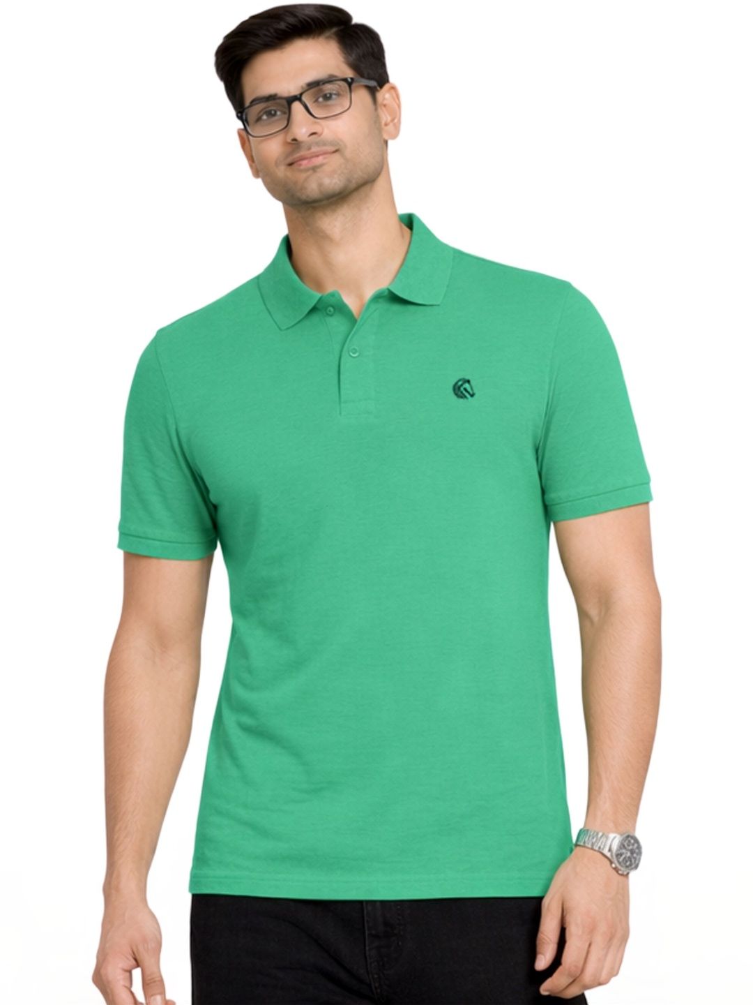 Mane & Mini Men Brand Logo Polo Collar Bio Finish T-shirt