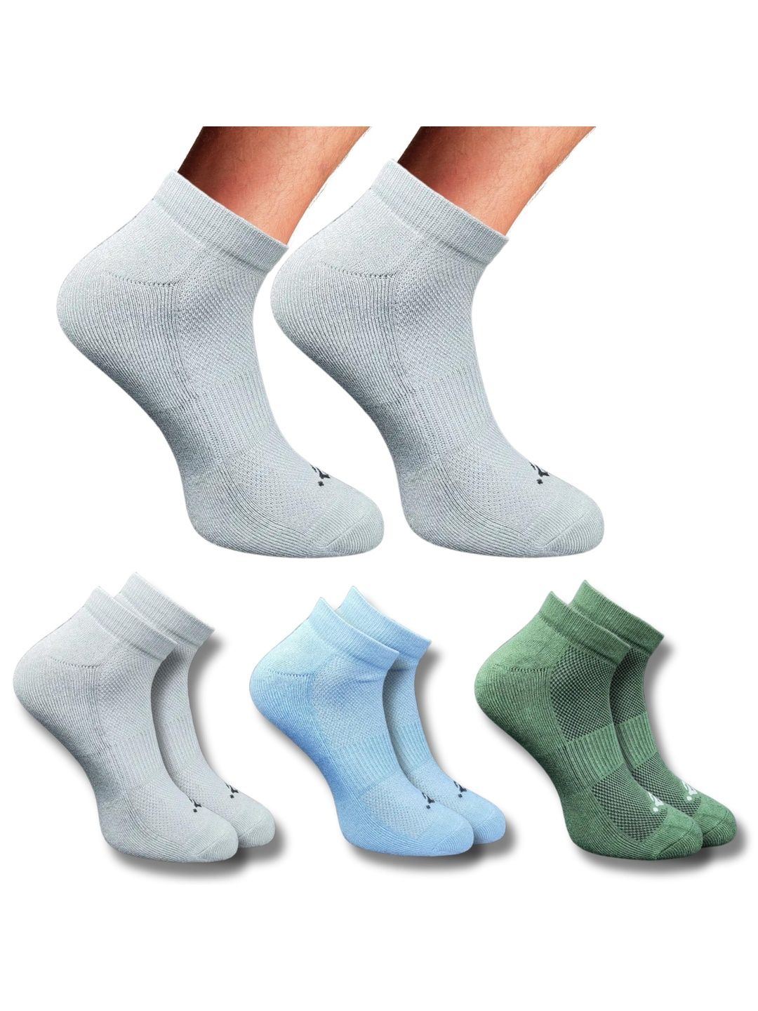 ECO SYNC Men Pack of 6 Patterned Ankle Length Socks