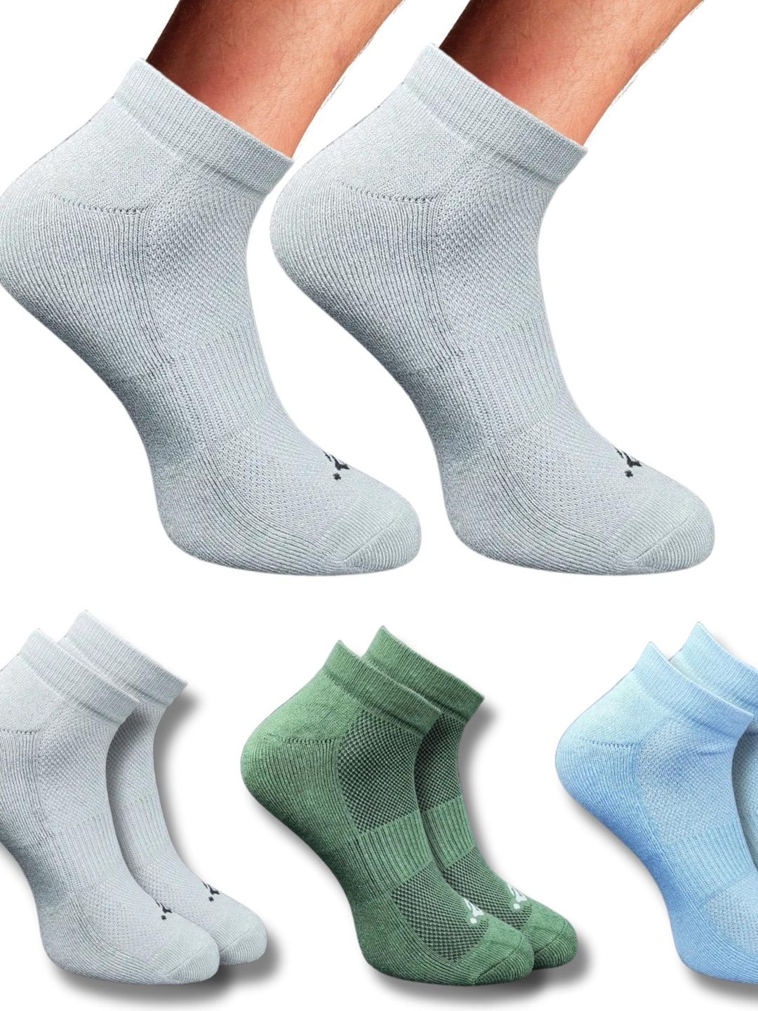 ECO SYNC Men Pack of 6 Patterned Ankle Length Socks