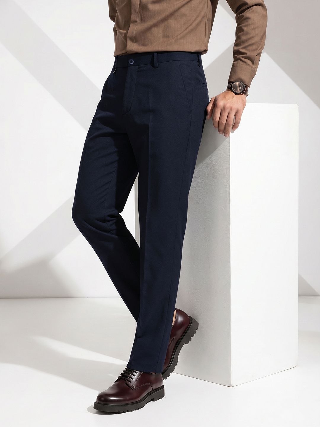 INVICTUS Men Flat-Front Formal Trousers