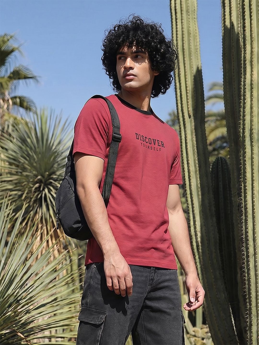 The Roadster Life Co. Typography Printed Pure Cotton T-shirt