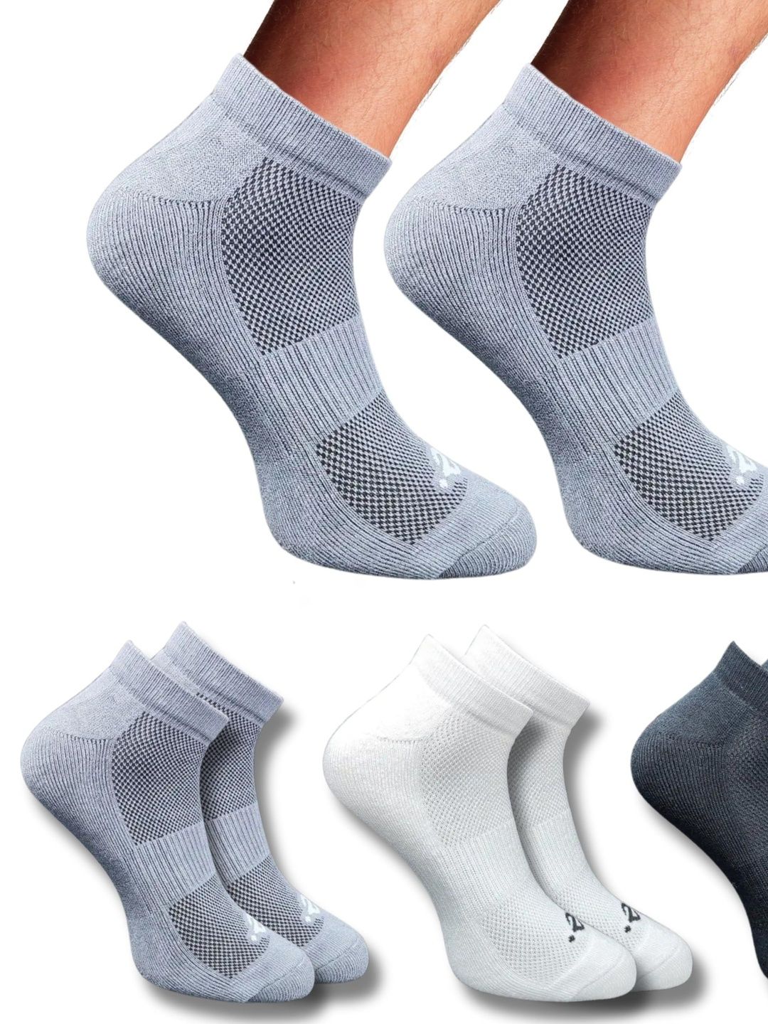 ECO SYNC Men Pack of 6 Patterned Ankle Length Socks