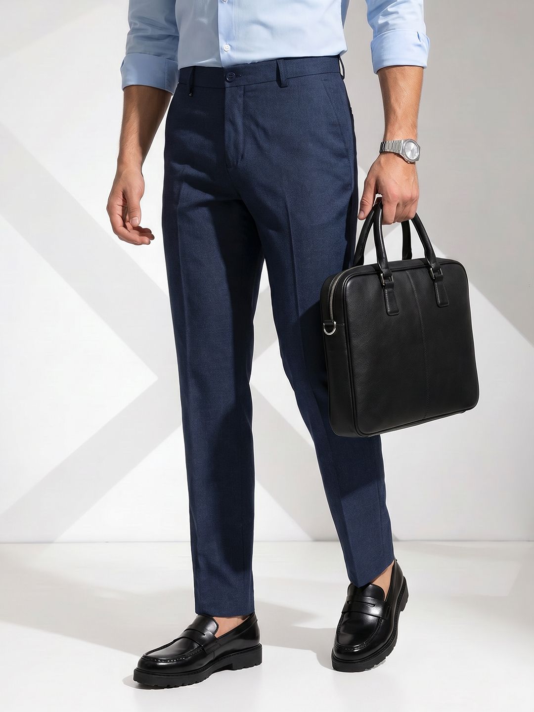 INVICTUS Men Flat-Front Formal Trousers