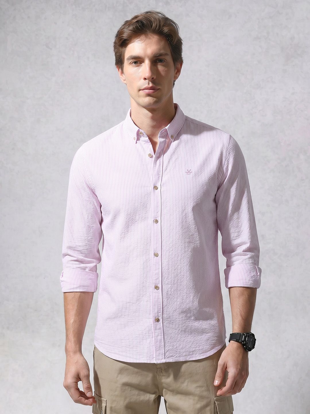WROGN Striped Pure Cotton Casual Shirt