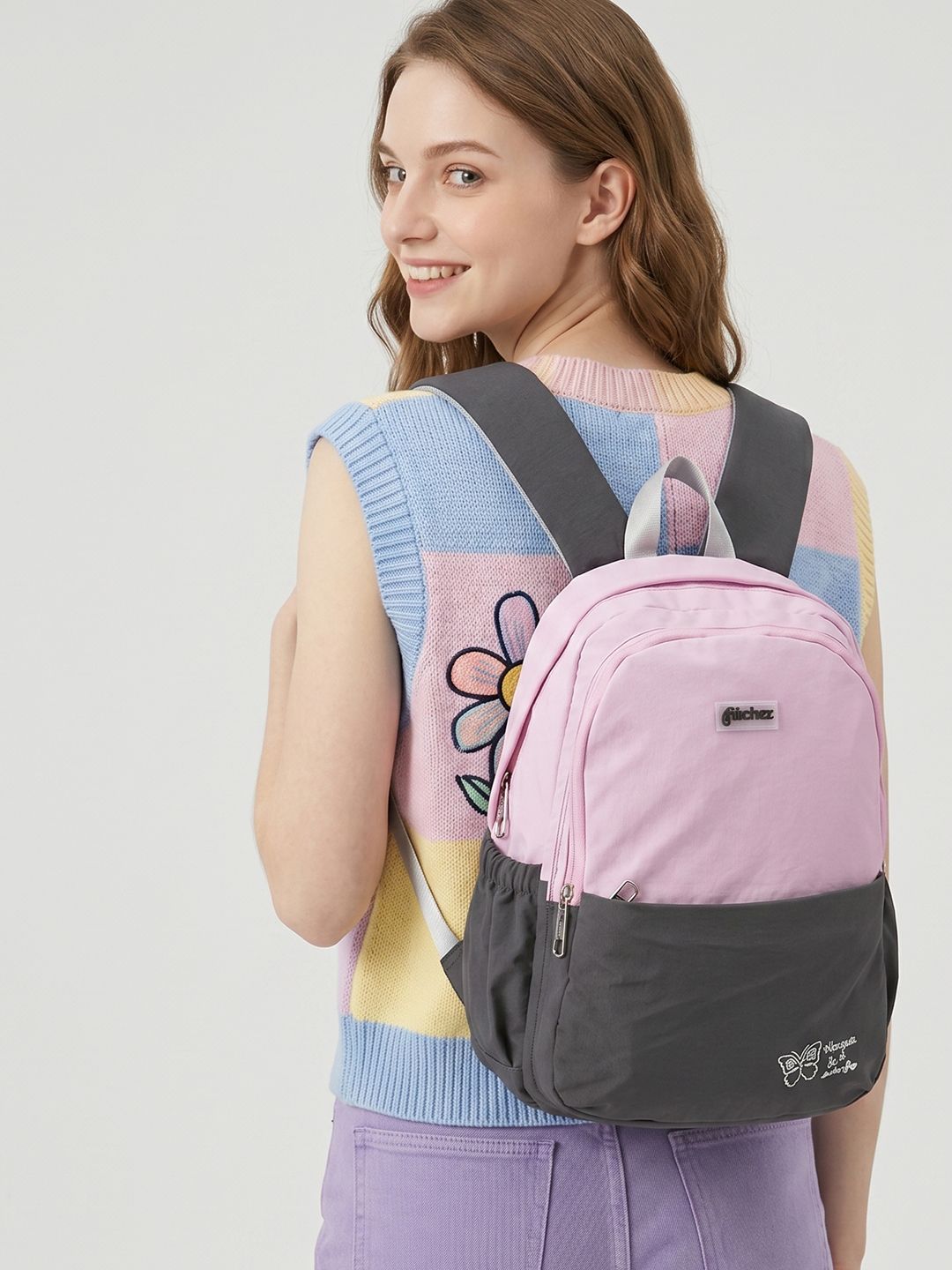 glitchez Women Colourblocked Laptop Backpack