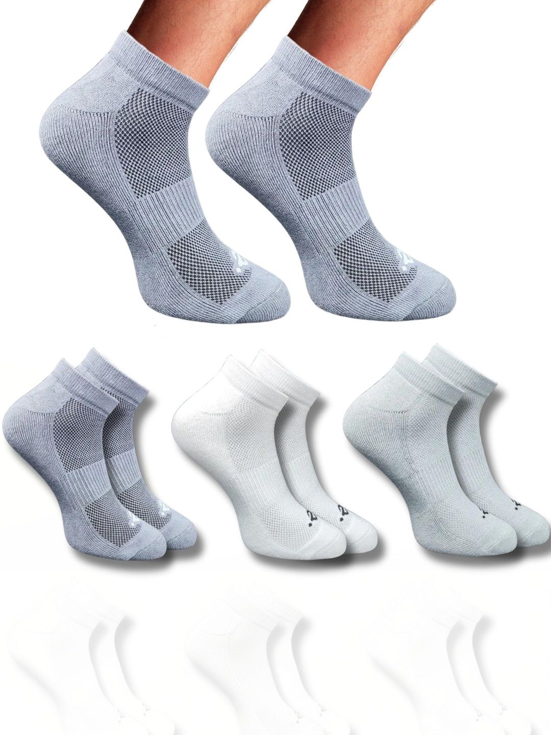 ECO SYNC Men Pack of 6 Patterned Ankle Length Socks