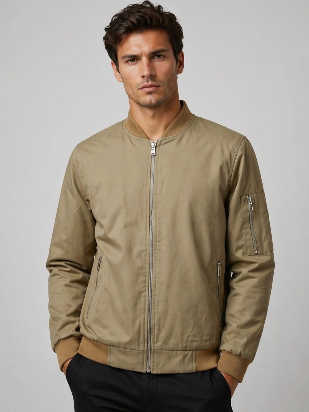 CARABA Men Lightweight Bomber Jacket