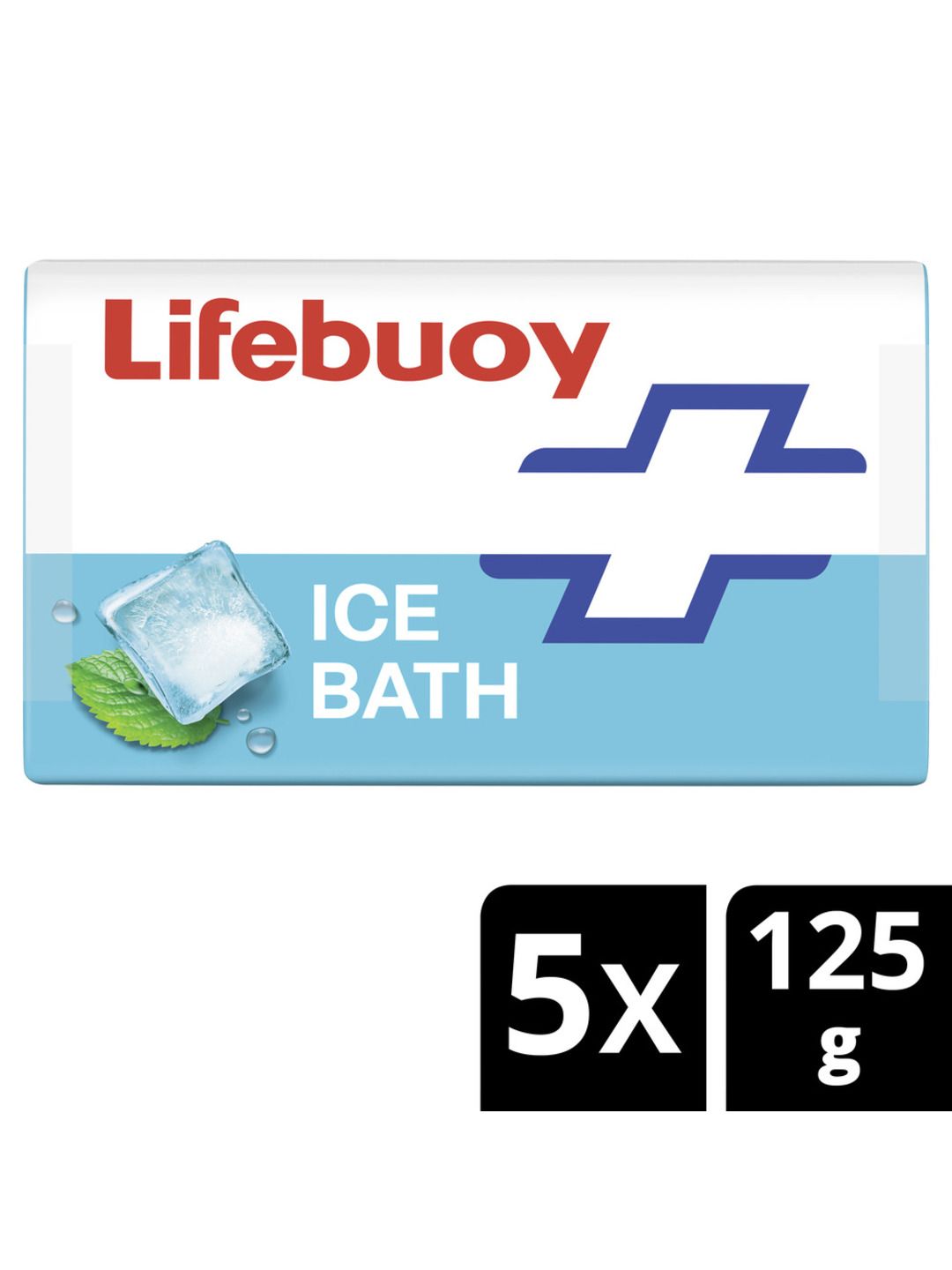 Lifebuoy Set of 5 Ice Bath Soap Bar with Menthol & Cool Sense Actives - 125g each
