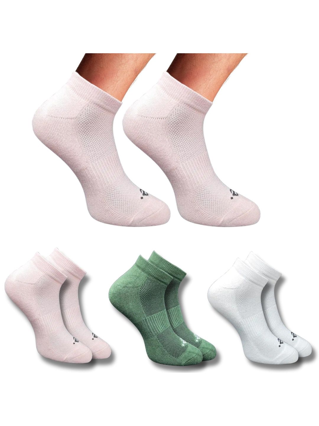 ECO SYNC Men Pack of 6 Colourblocked Ankle Length Socks