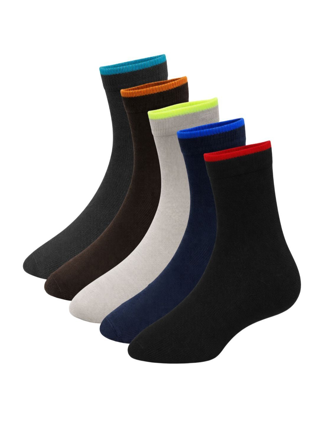 young arrow Men Pack of 5 Cotton Assorted Ankle Length Socks