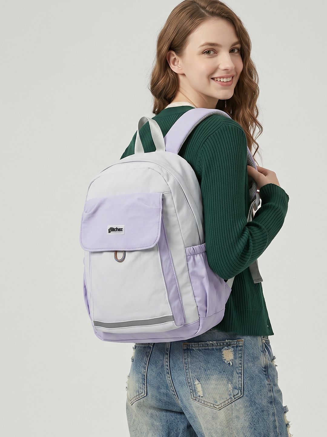 glitchez Women Colourblocked Laptop Backpack