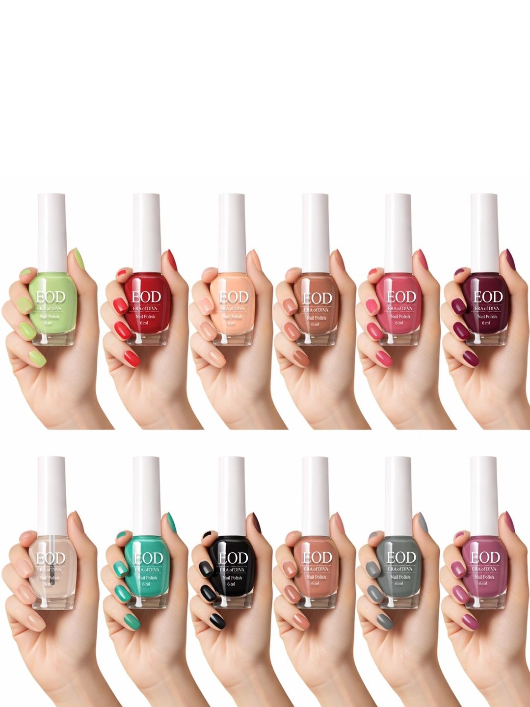 EOD Set Of 12 Era Of Diva Nail Polish- 6 ml Each