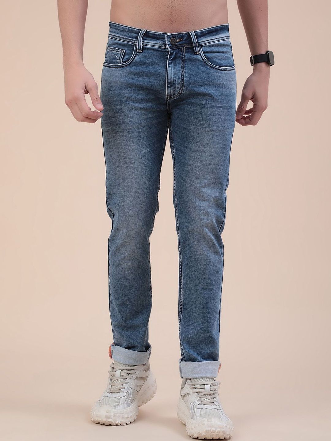 V-Mart Men Slim Fit Mid-Rise Light Fade Jeans