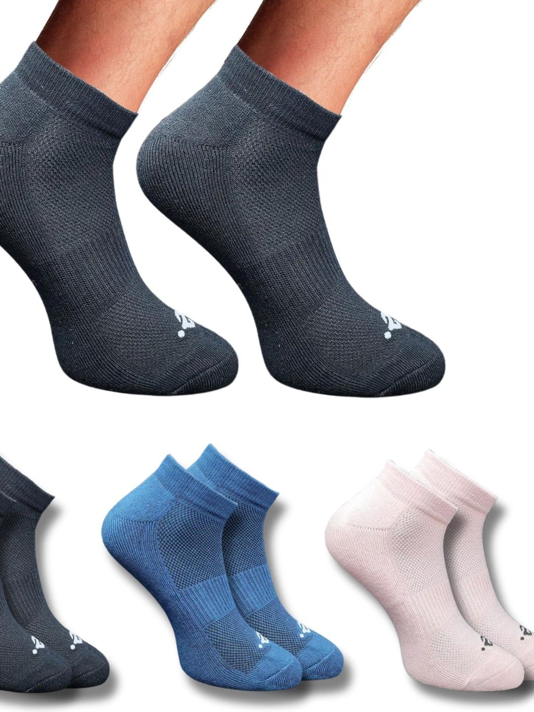 ECO SYNC Men Pack of 6 Patterned Ankle Length Socks