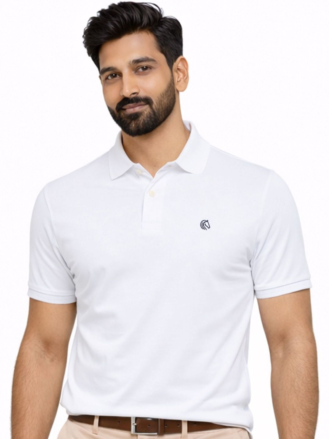 Mane & Mini Men Brand Logo Polo Collar Dri-FIT T-shirt