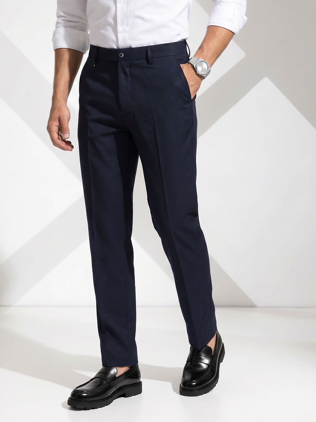 INVICTUS Men Flat-Front Formal Trouser