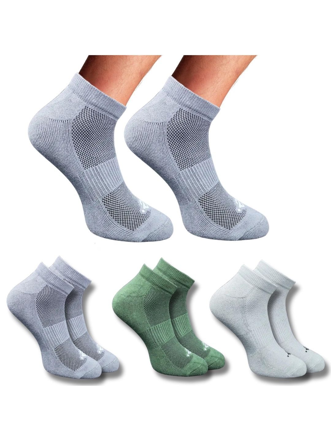 ECO SYNC Men Pack of 6 Patterned Above Ankle Socks