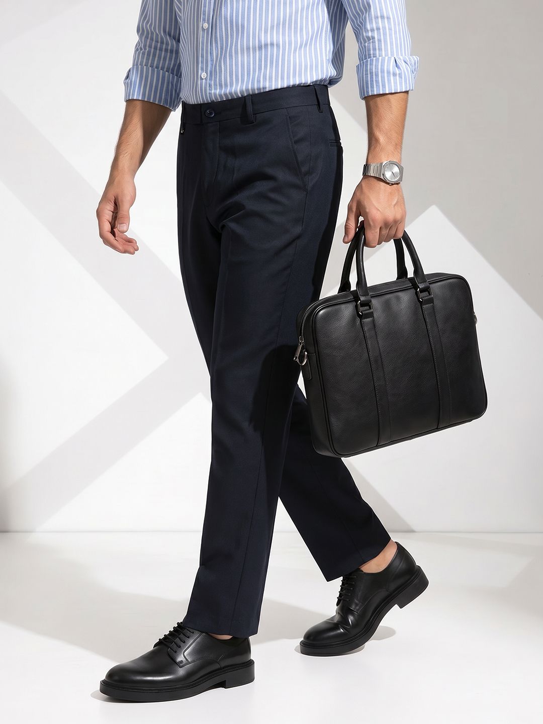 INVICTUS Men Flat-Front Formal Trouser