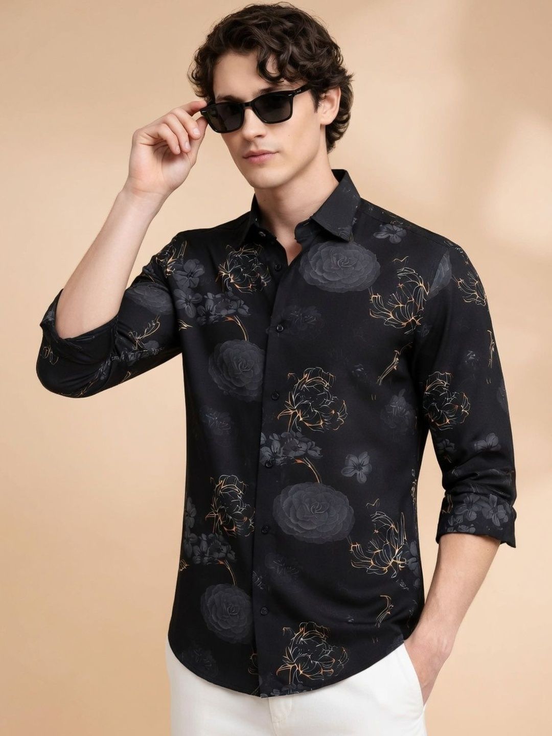 The Roadster Lifestyle Co. Floral Printed Spread Collar Shirt