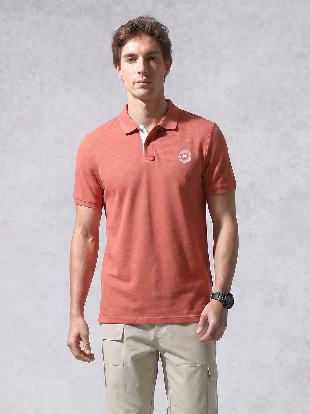 WROGN WRONG Slim Fit Polo Collar Pure Cotton T-Shirt