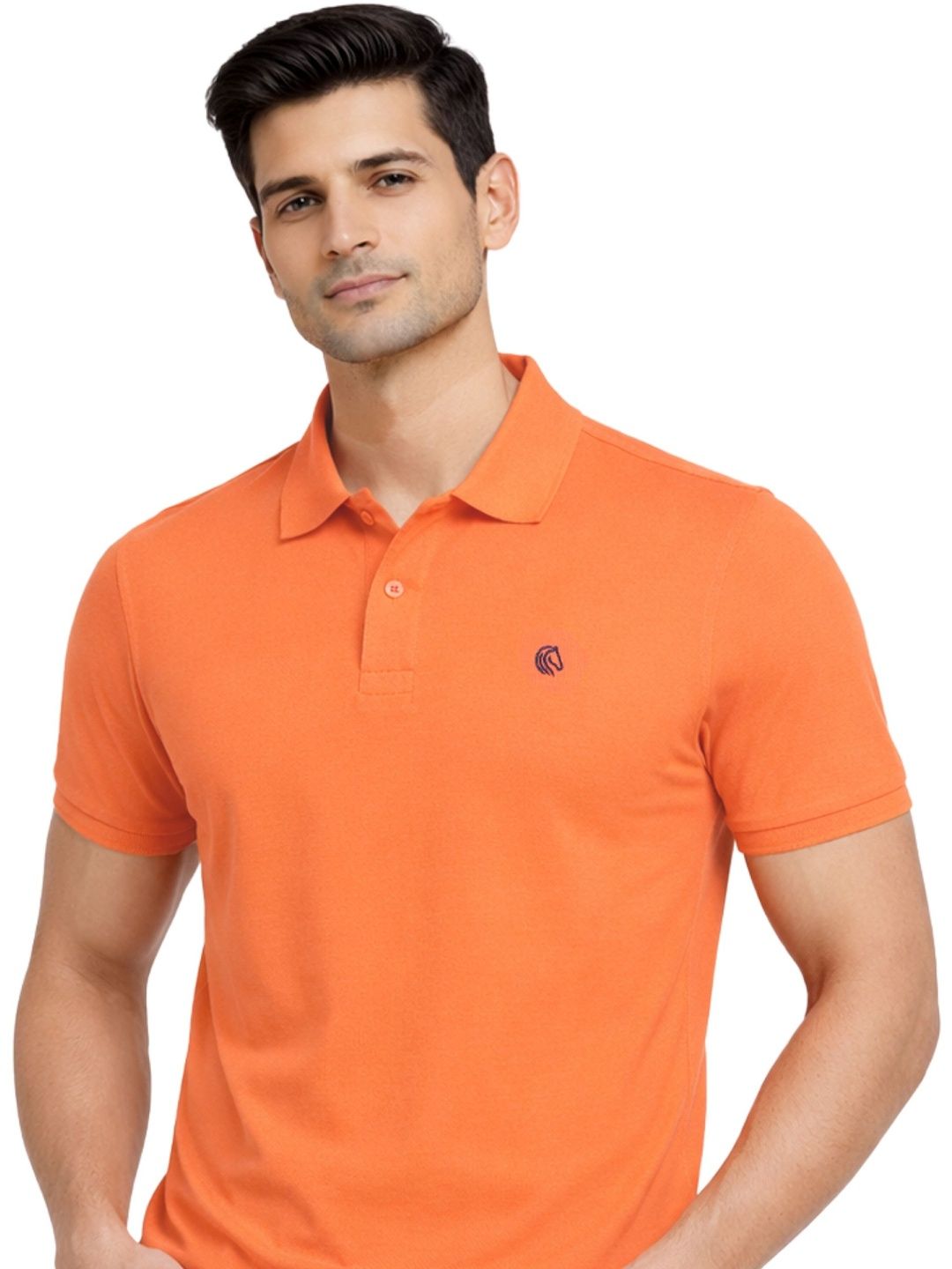Mane & Mini Men Brand Logo Polo Collar Bio Finish T-shirt