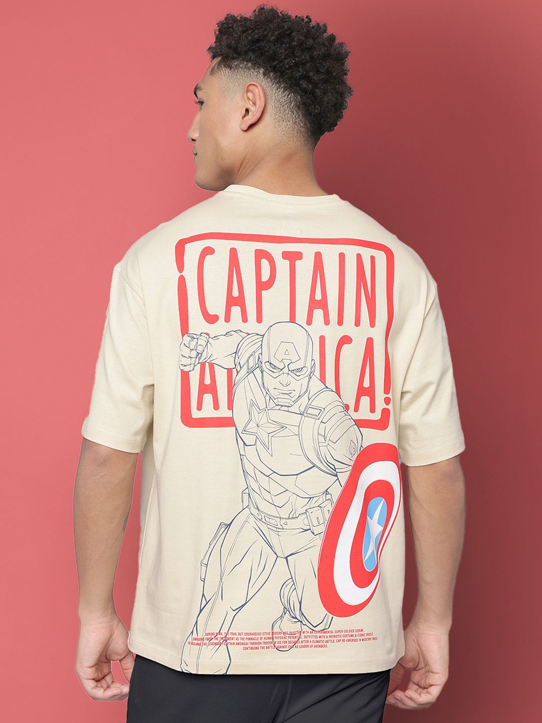 Free Authority Young Men Captain America Printed Tshirt