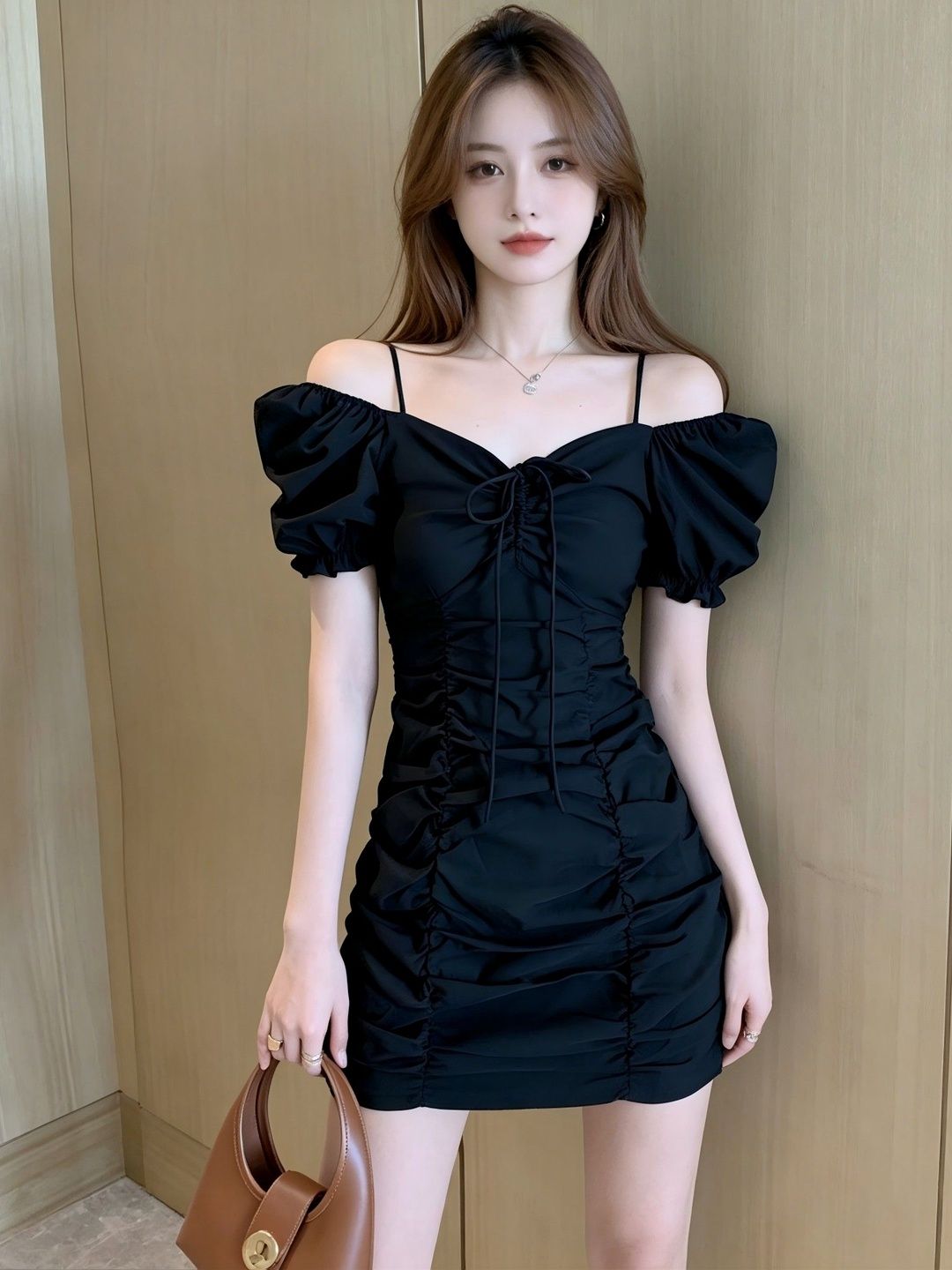 DressBerry Puff Sleeve Mini Dress