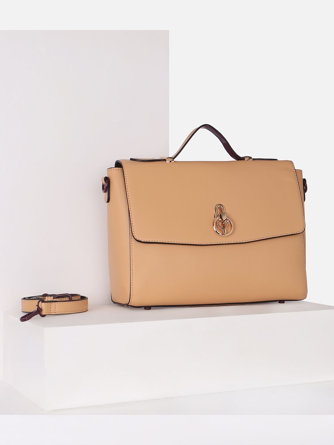 Allen Solly Allen Solly Structured Solid Satchel