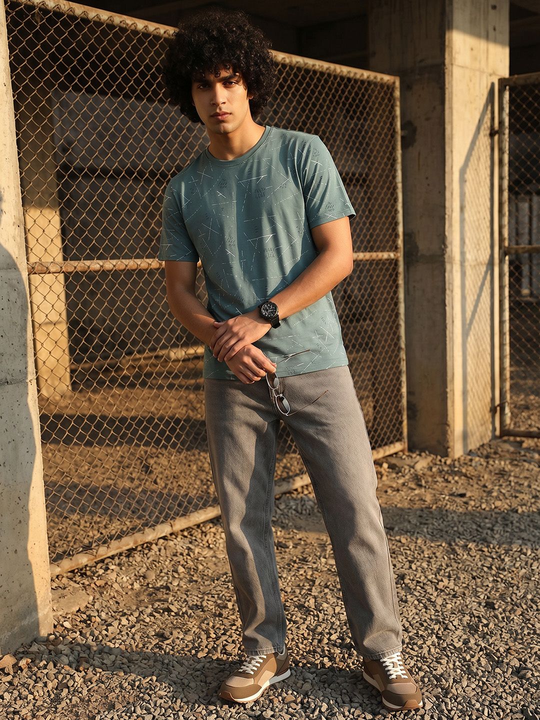 The Roadster Life Co. Printed Pure Cotton T-shirt