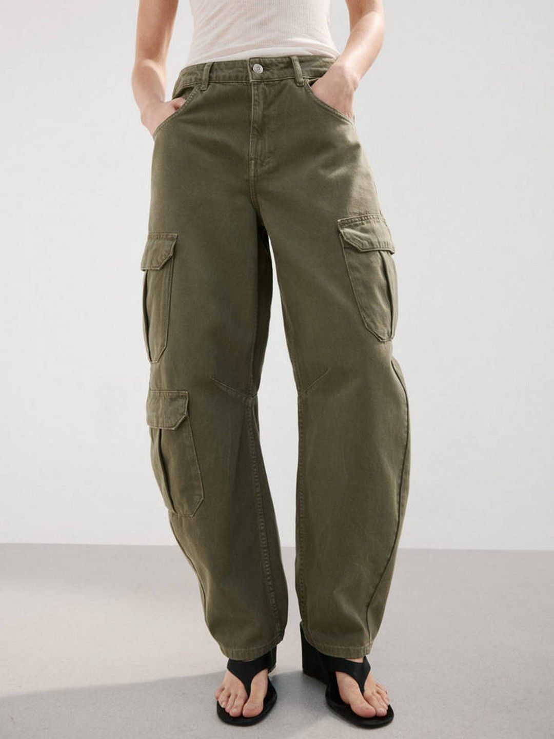 Pure Cotton Cargo Style Jeans