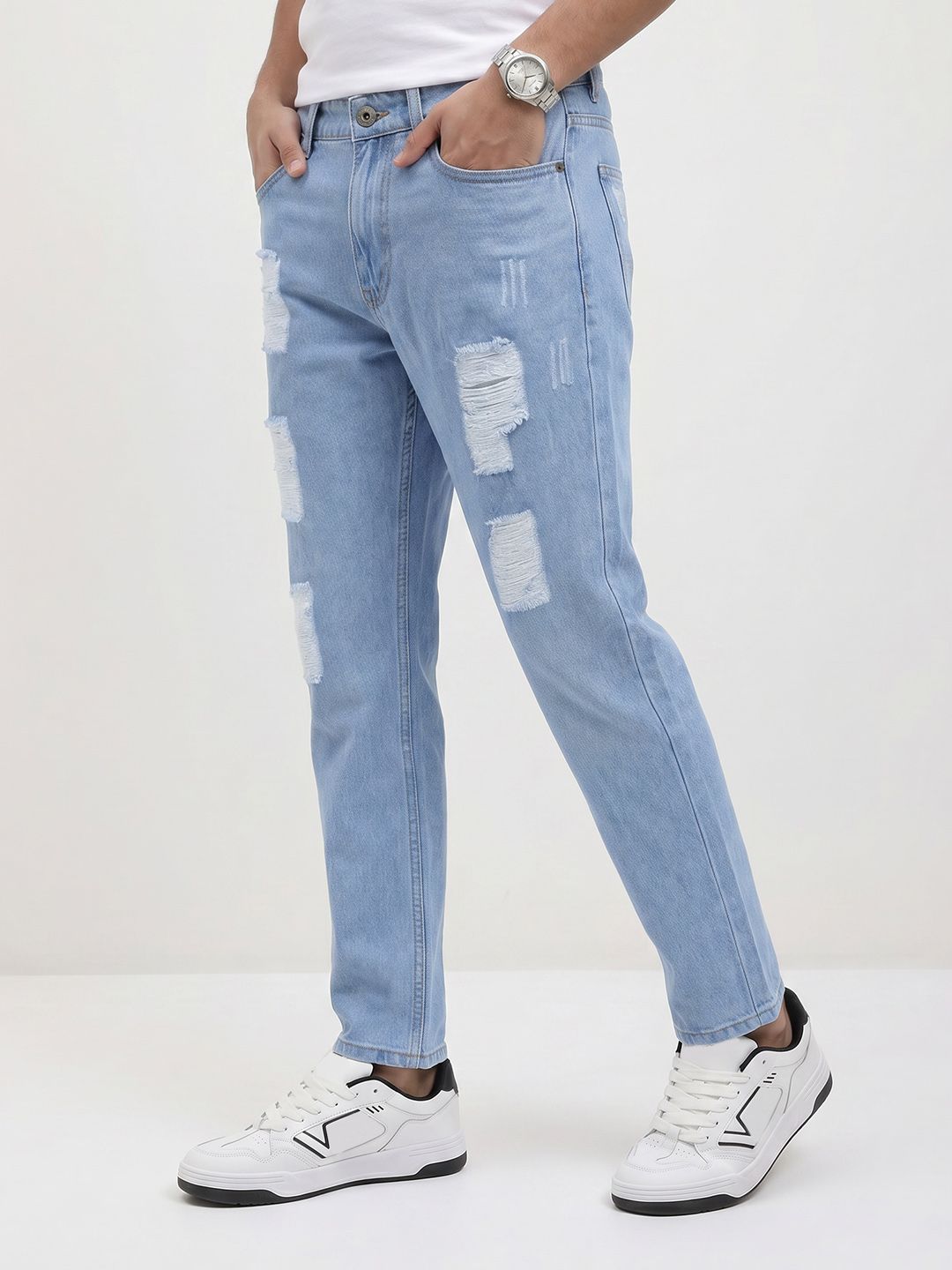 The Roadster Life Co. Men Low Distress Slim Fit Stretchable Jeans