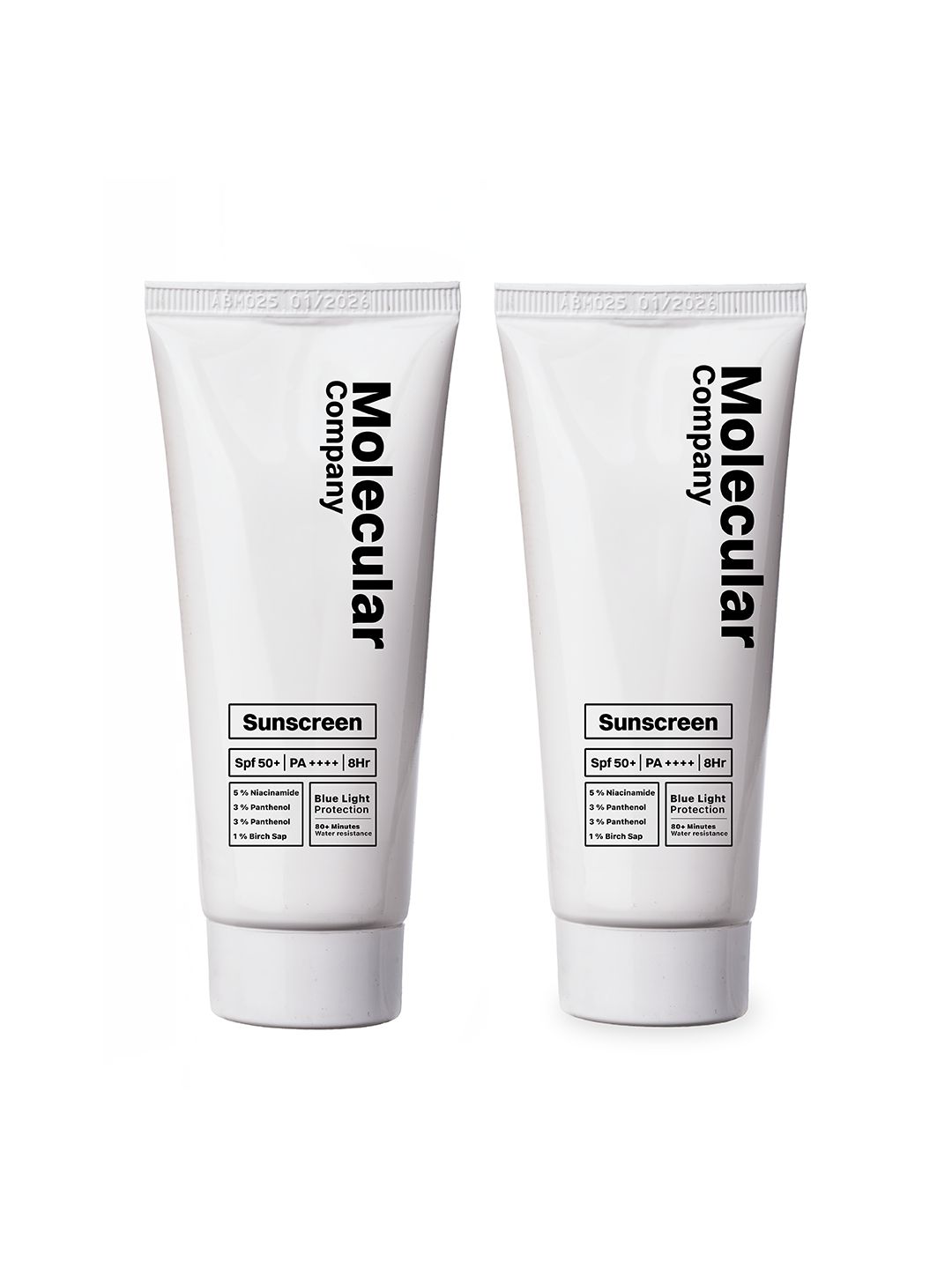 MOLECULAR COMPANY 2-Pcs SPF50+ 8Hr Sunscreen with Niacinamide & Panthenol - 50 g each