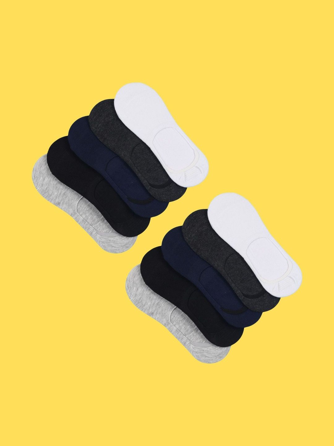 MJE Men Pack of 10 Cotton Blend Assorted Shoe Liners Socks