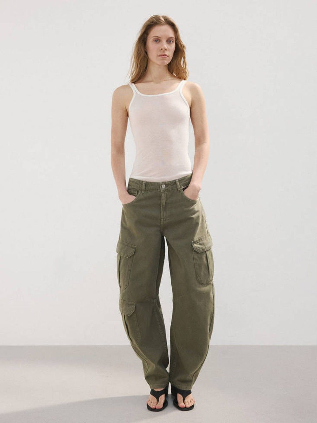 Pure Cotton Cargo Style Jeans
