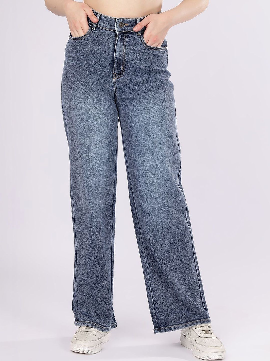 PUELLA PUELLA Women Straight Fit High-Rise Light Fade Stretchable Jeans