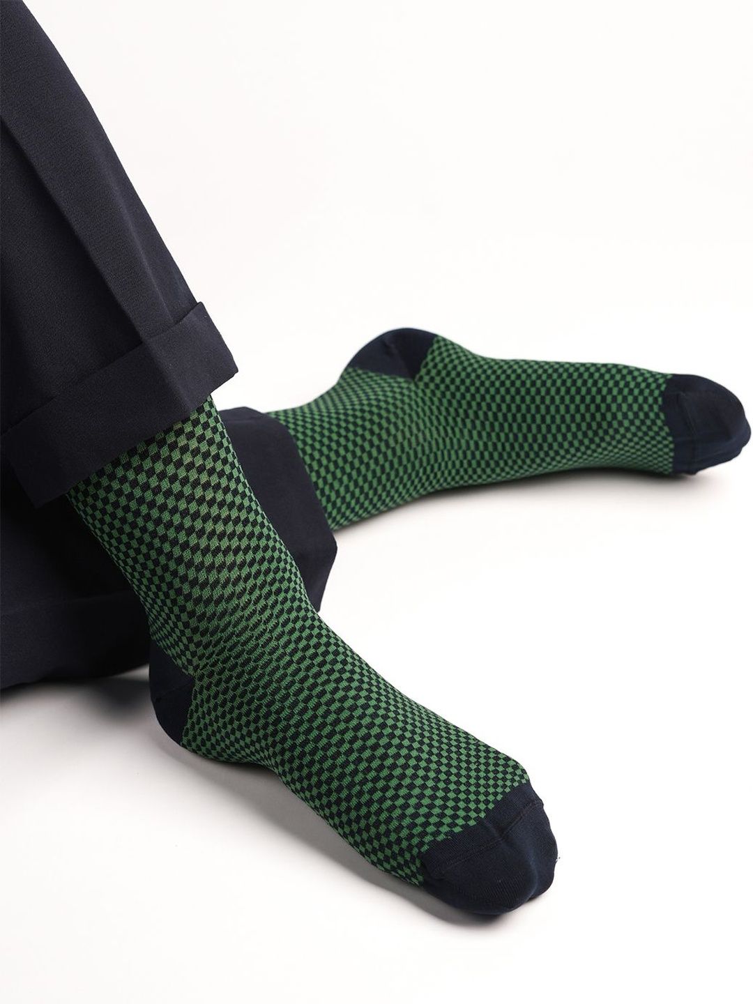 Theater Men Green Mid-Calf Socks