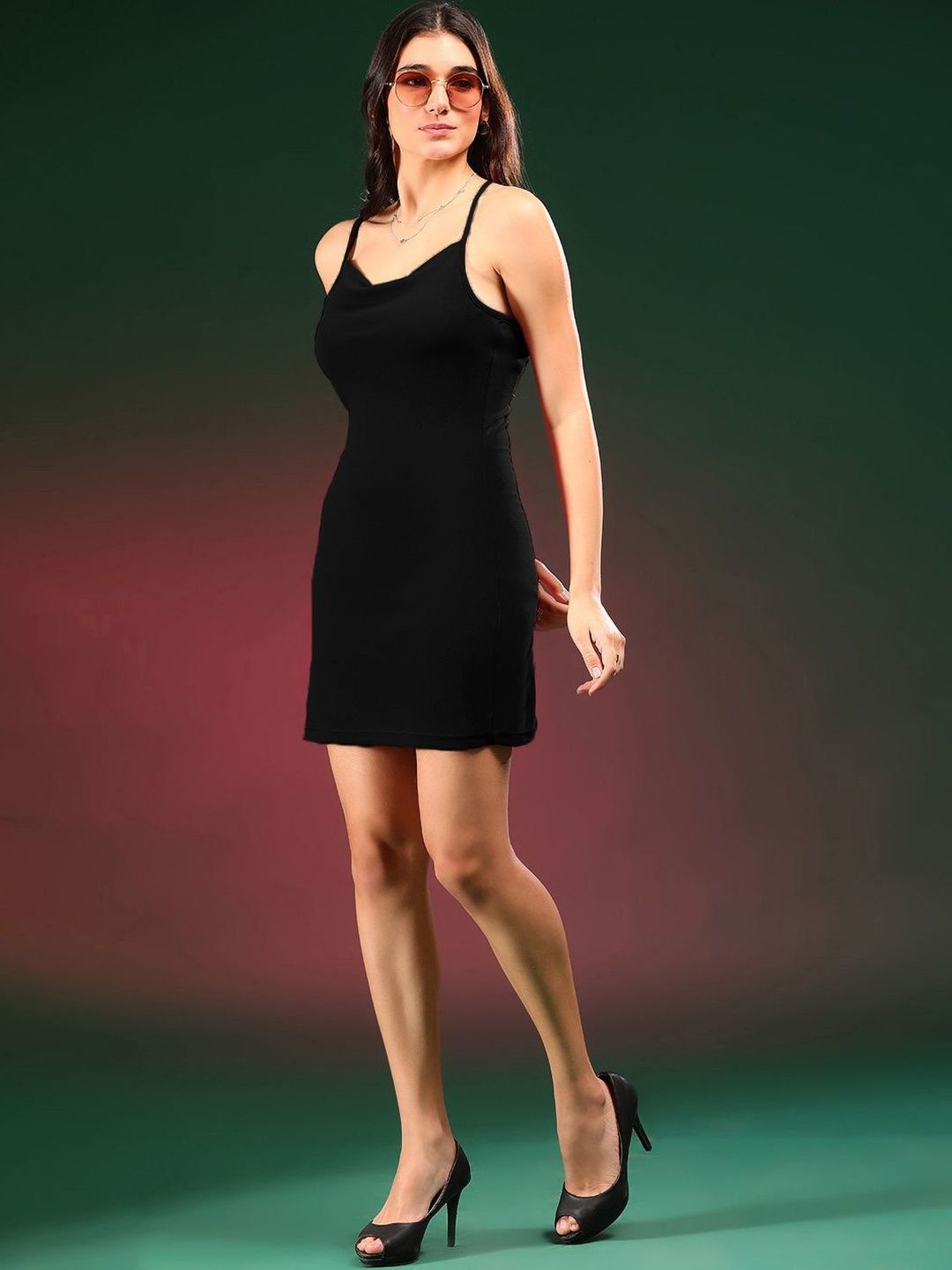 Stylecast X Kotty Cowl Neck Bodycon Mini Dress
